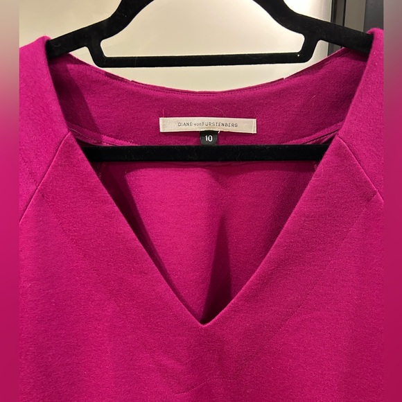 DVF Aida Wool Shift Dress 3/4 Sleeve with Pockets - Picture 3 of 8